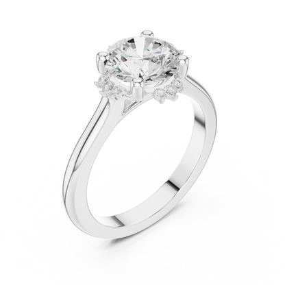 Round Brilliant Three Stone Moissanite Diamond Ring - View 5