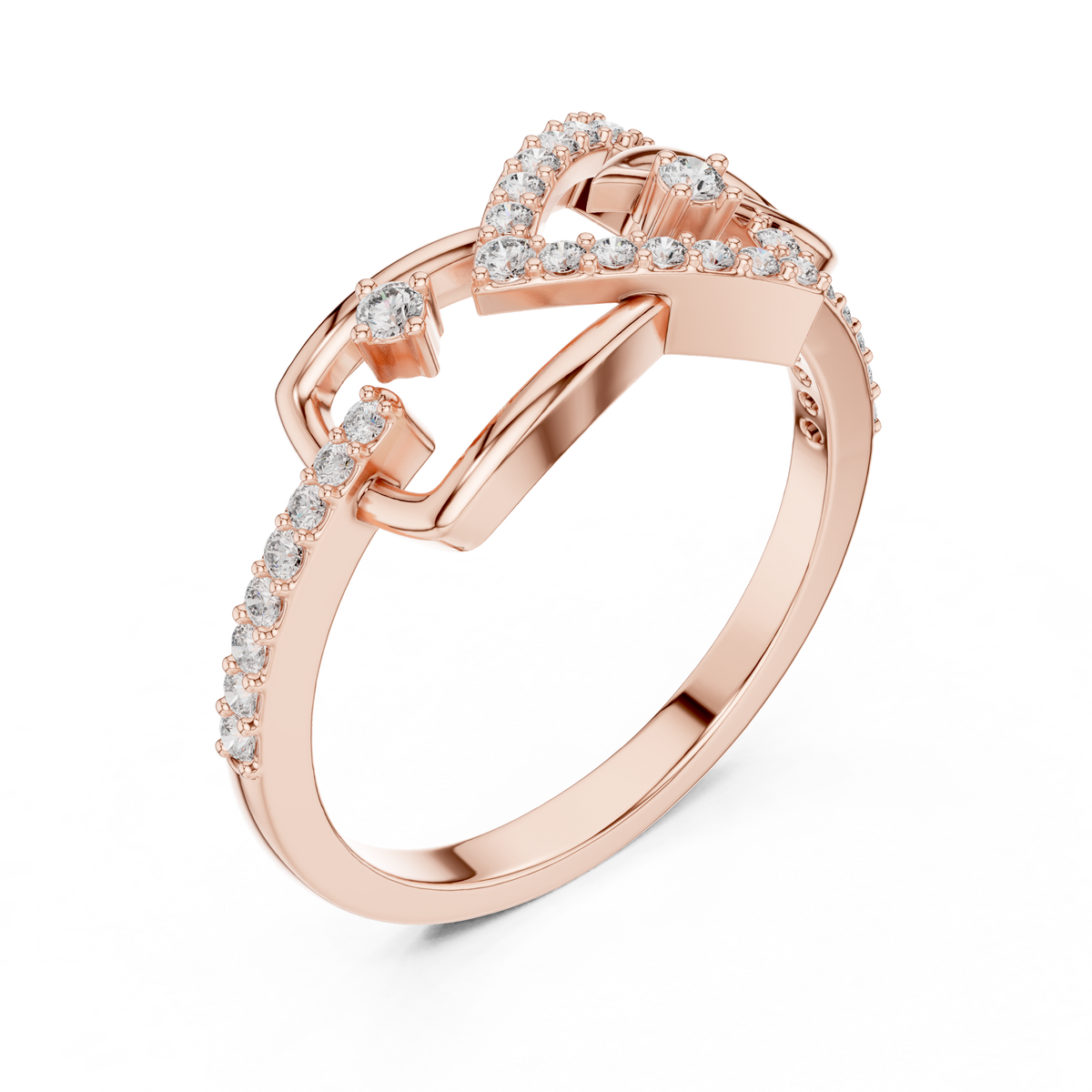 Open Trillion Shape Pave Lab Diamond Wedding Ring - View 5
