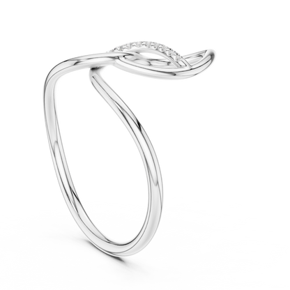 Unique Style Twisted Loop Round Lab Diamond Anniversary Ring - View 7
