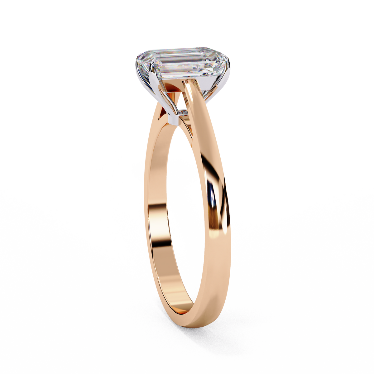 radiant cut lab diamond engagement solitaire ring - view 4