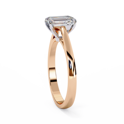 Radiant Cut Lab Diamond Engagement Solitaire Ring - View 4