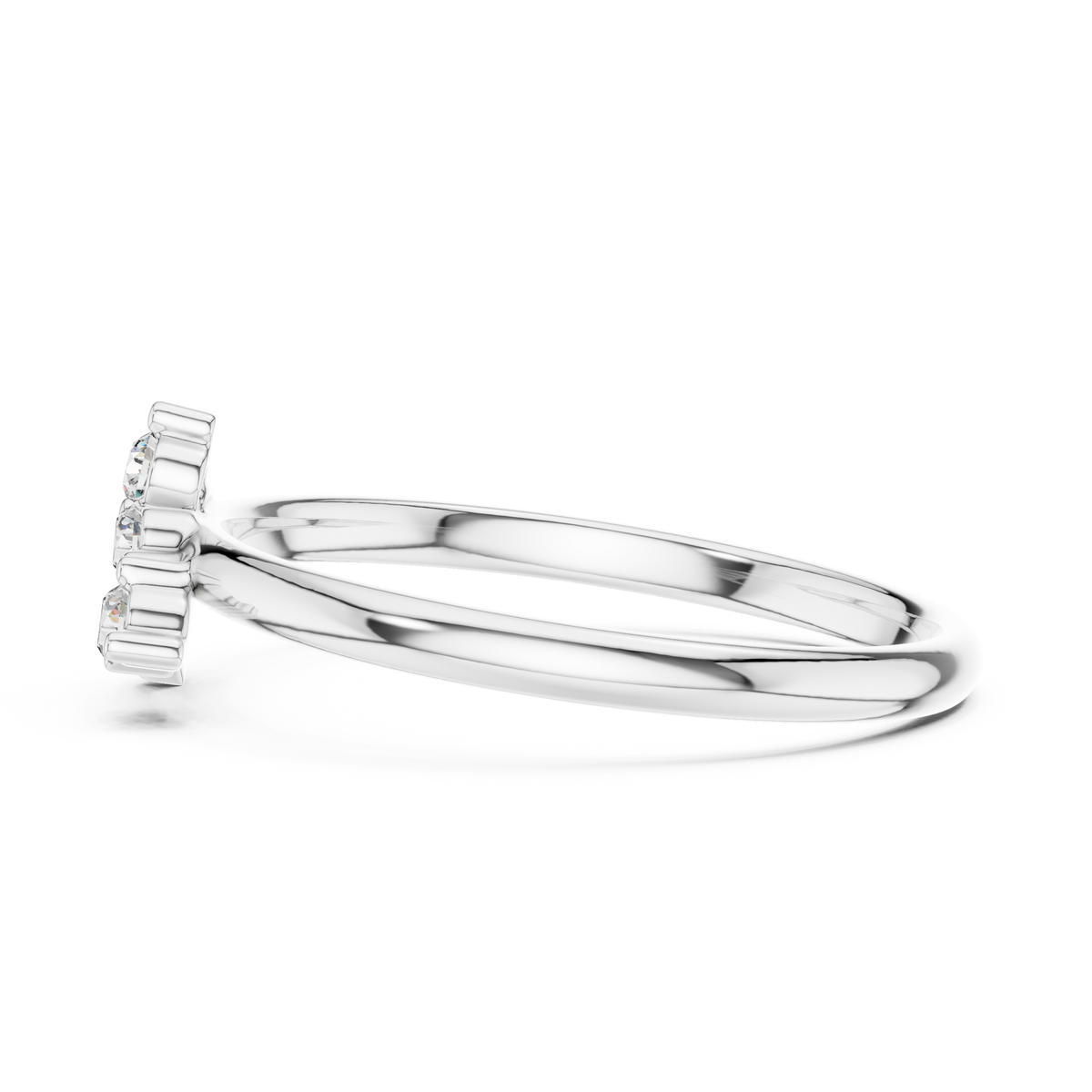 Minimalist Round Lab Diamond Ring With Sparkling Accents - View 5