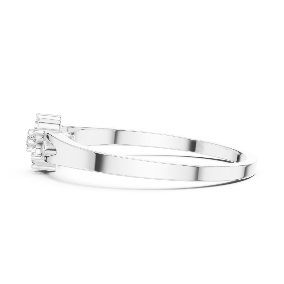 Round Cut Lab Diamond Cluster Ring Open Shoulder Ring - View 10