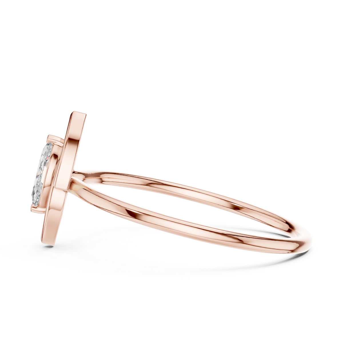 Minimalist Marquise Solitaire Lab Diamond Ring - View 8