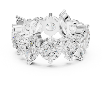 Multi Shape Lab Diamond Pave Setting Wedding Band - View 9