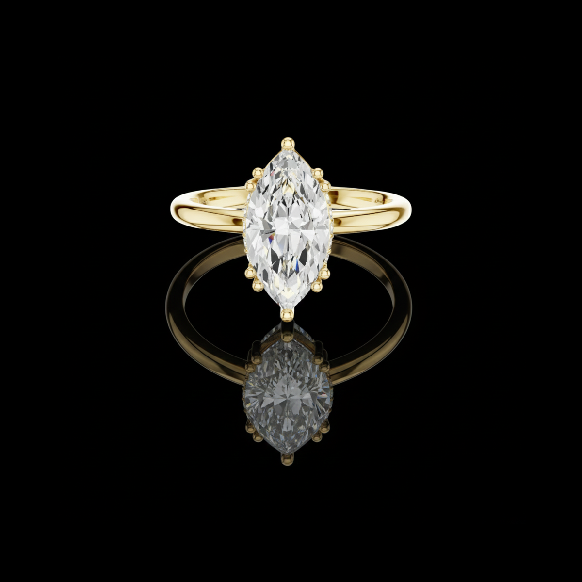 solitaire marquise cut lab diamond ring