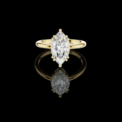 Solitaire Marquise Cut Lab Diamond Ring