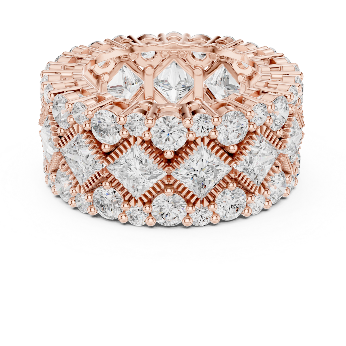 round lab diamond wide band statement ring - view 8