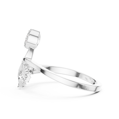 Nature Inspired Lab Diamond Leaf Delicate Ring - View 10