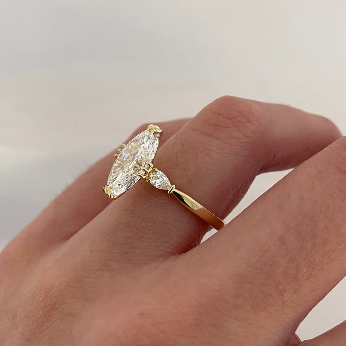 Oval Cut Moissanite Solitaire Engagement Ring - View 3