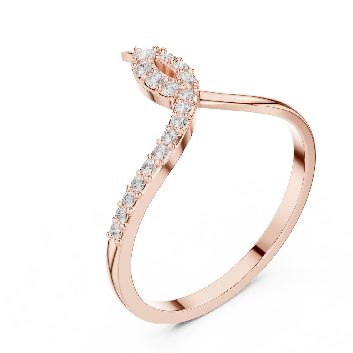 Snake Bypass Round Cut Lab Diamond Ring - View 11