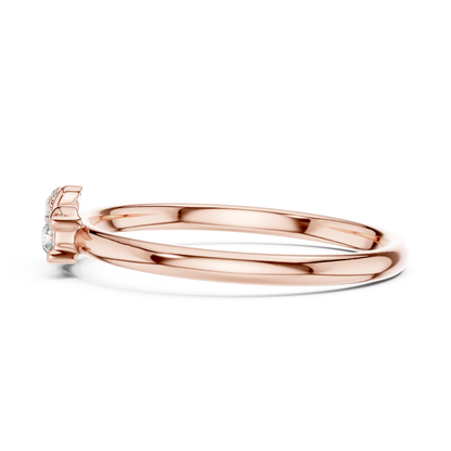 Round Lab Diamond Open Twist Cluster Ring - View 9