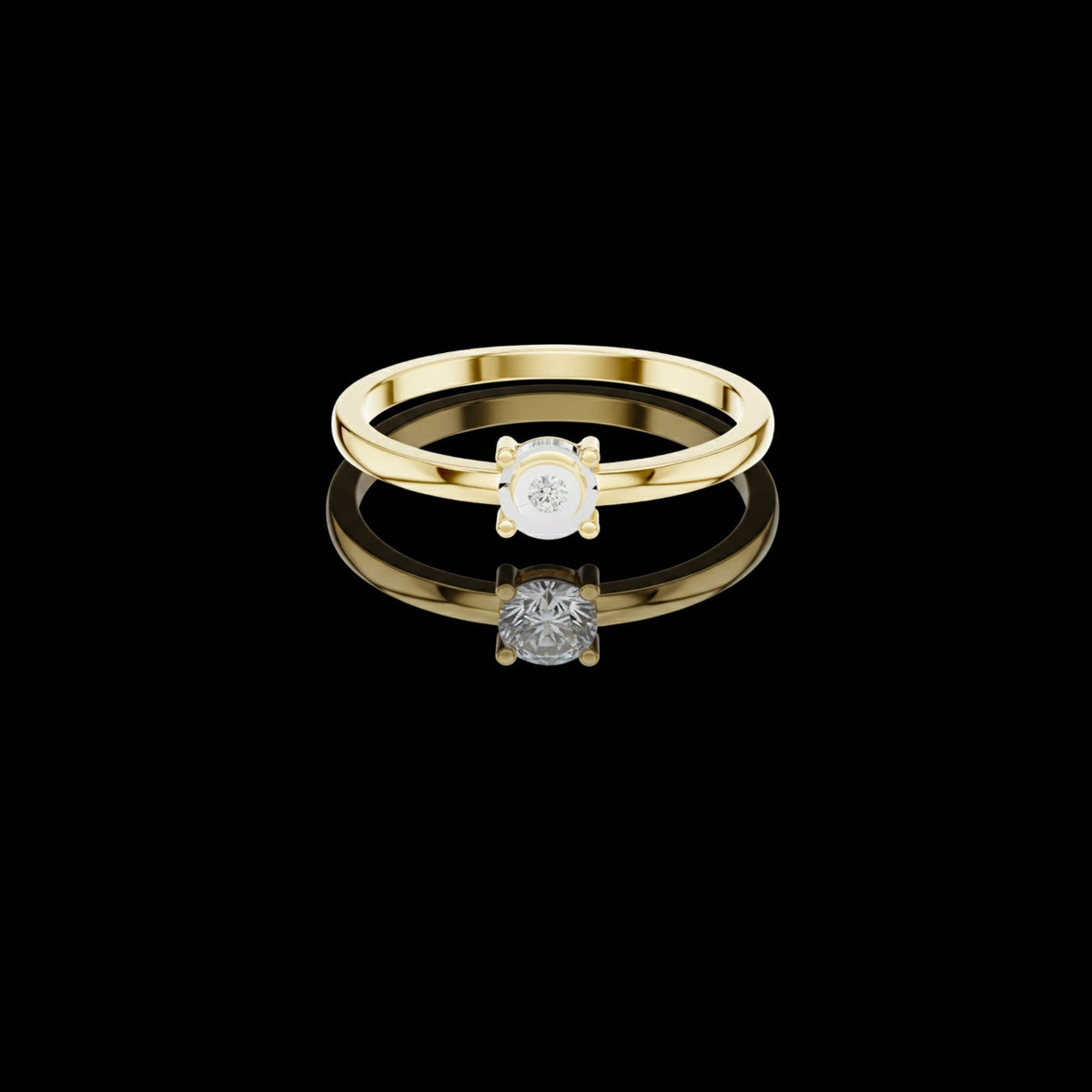 Classic Fancy Round Cut Solitaire Lab Diamond Ring