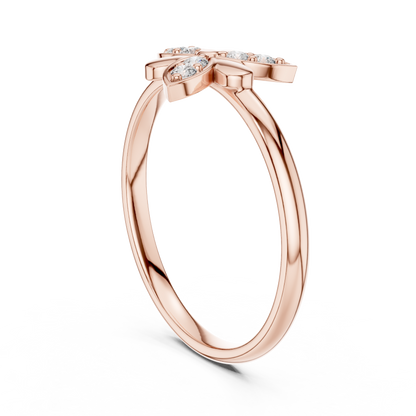 Round Lab Diamond Cluster Promise Ring - View 6