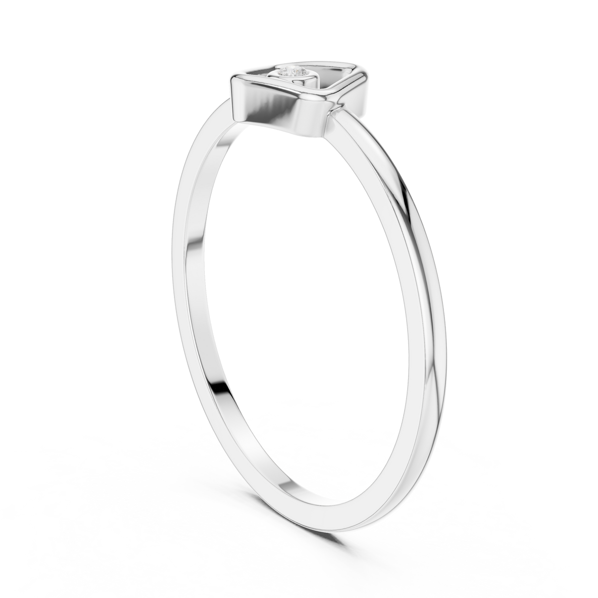 round cut lab diamond open square geometric solitaire ring - view 12