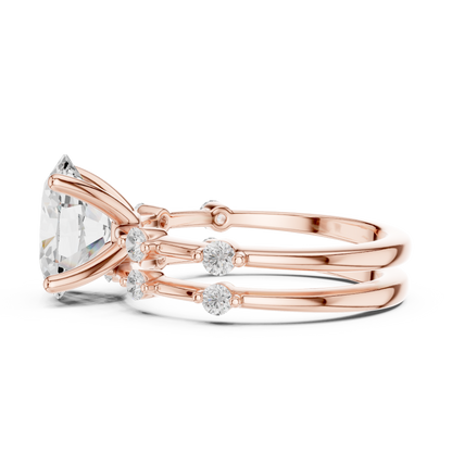 Handcrafted Oval Cut Lab Diamond Split Shank Ring - View 8