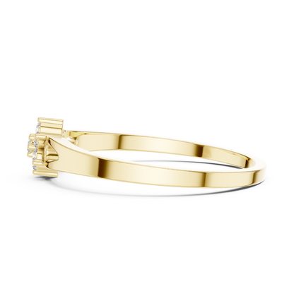 Round Cut Lab Diamond Cluster Ring Open Shoulder Ring - View 8