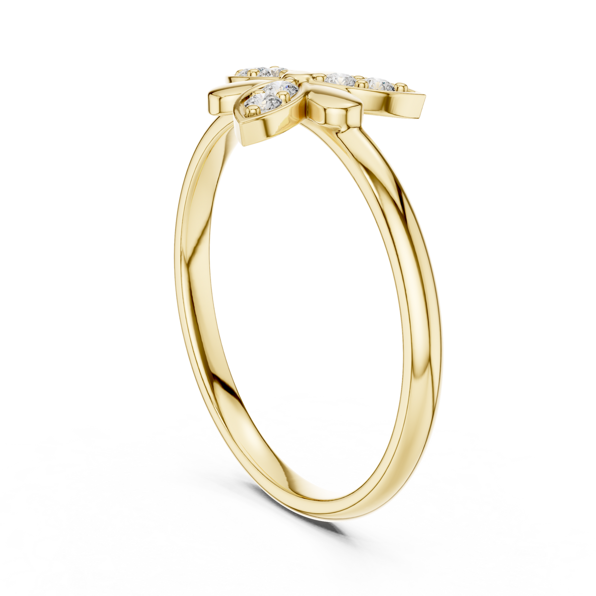 round lab diamond cluster promise ring - view 5