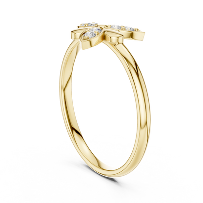 Round Lab Diamond Cluster Promise Ring - View 5