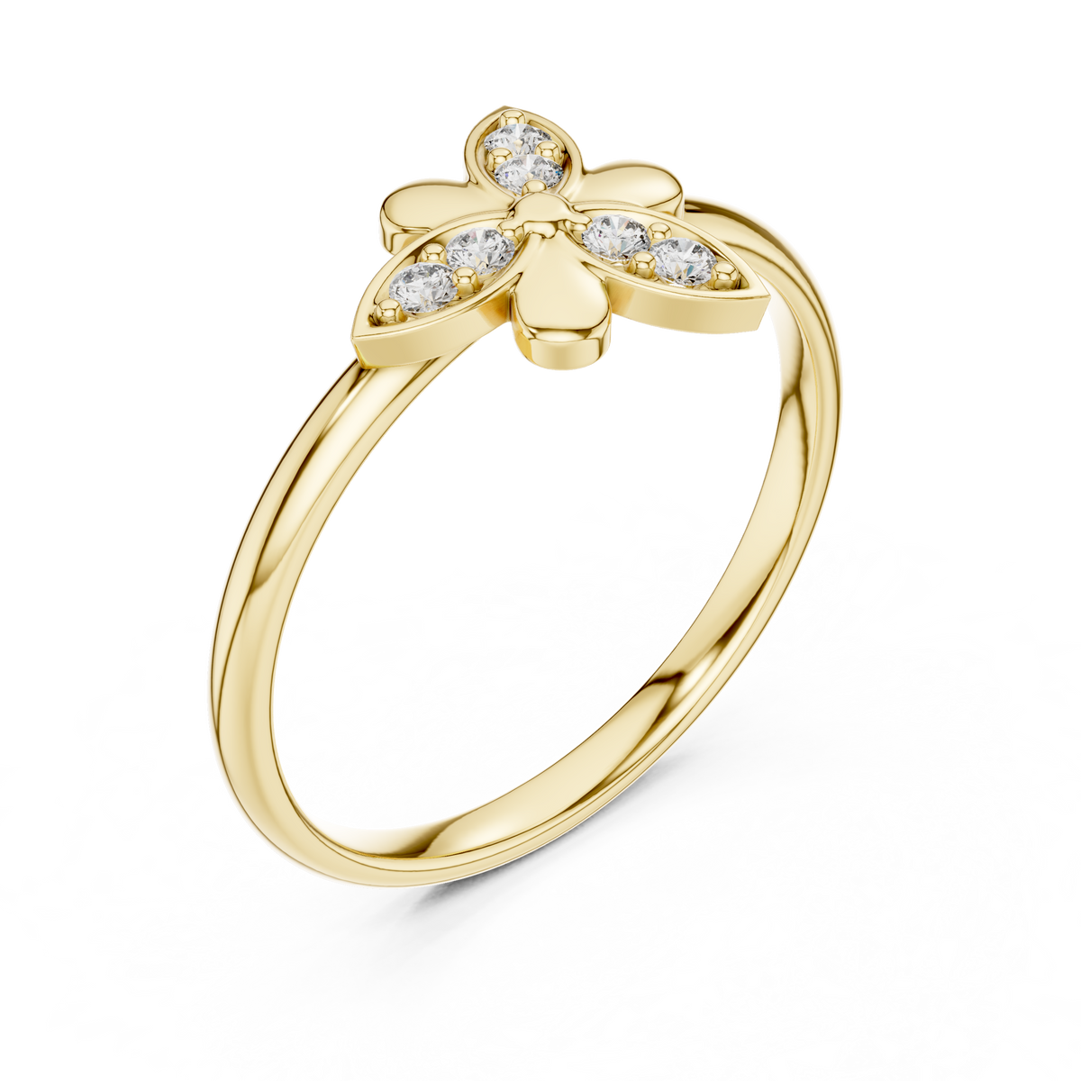 round lab diamond cluster promise ring - view 2