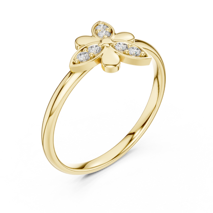 Round Lab Diamond Cluster Promise Ring - View 2