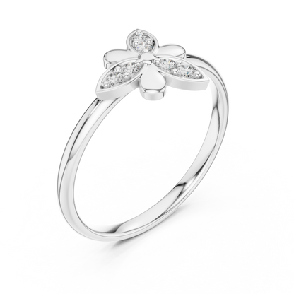 Round Lab Diamond Cluster Promise Ring - View 4
