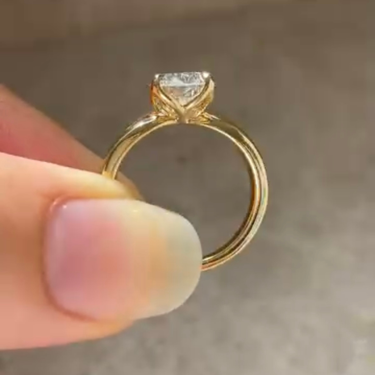 Pear Cut Lab Diamond Bypass Solitaire Ring - View 4