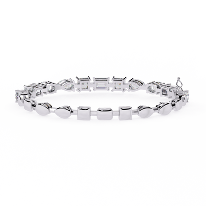 Mixed Shape Lab Diamond Statement Tennis Bracelet - View 10