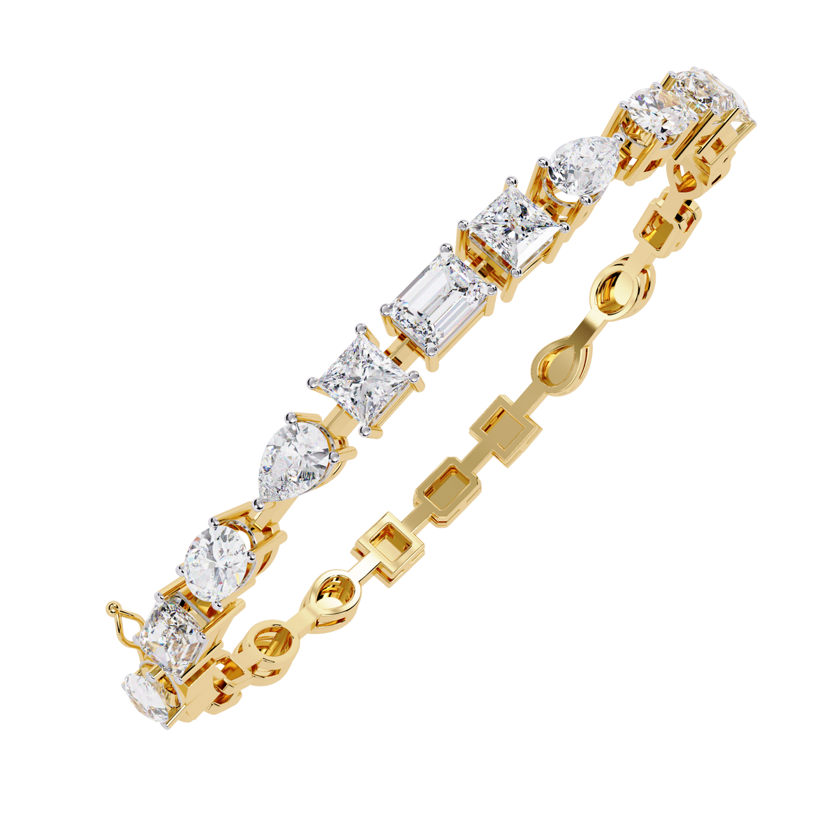 mixed shape lab diamond statement tennis bracelet - view 2