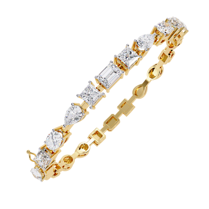 Mixed Shape Lab Diamond Statement Tennis Bracelet - View 2