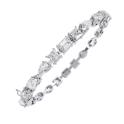Mixed Shape Lab Diamond Statement Tennis Bracelet - View 4