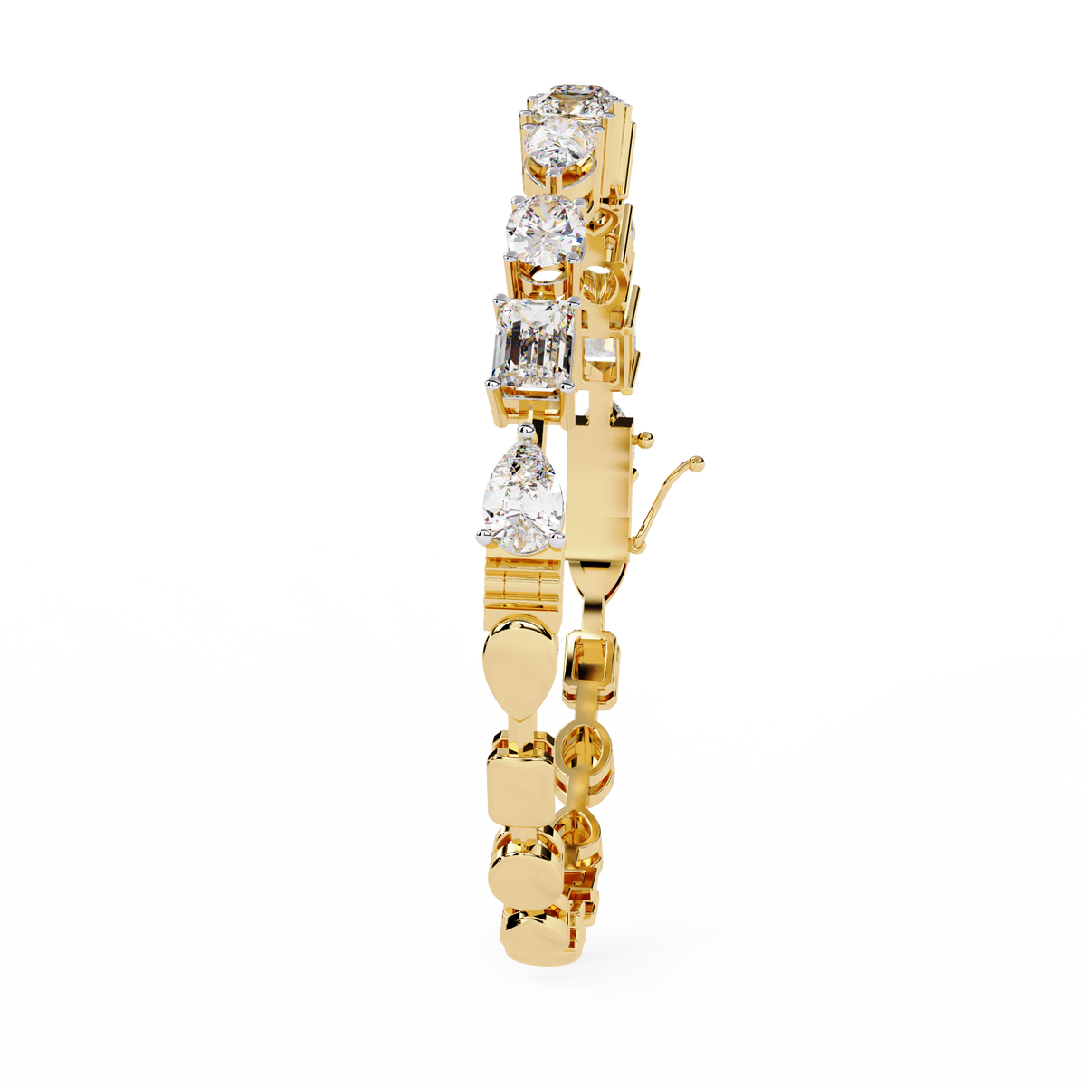 mixed shape lab diamond statement tennis bracelet - view 5