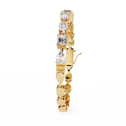 Mixed Shape Lab Diamond Statement Tennis Bracelet - View 5