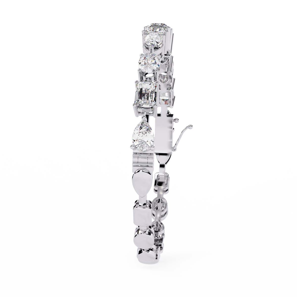 Mixed Shape Lab Diamond Statement Tennis Bracelet - View 7