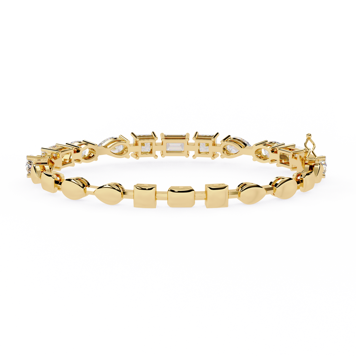 Mixed Shape Lab Diamond Statement Tennis Bracelet - View 8