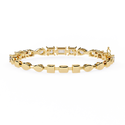 Mixed Shape Lab Diamond Statement Tennis Bracelet - View 8