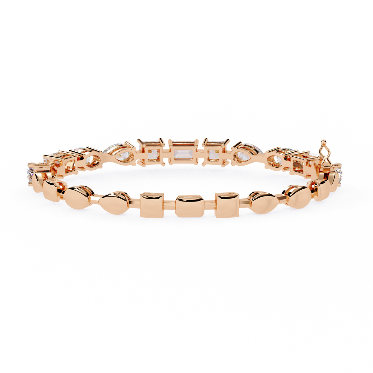 mixed shape lab diamond statement tennis bracelet - view 9