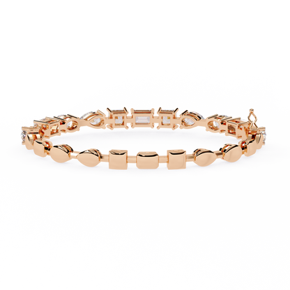 Mixed Shape Lab Diamond Statement Tennis Bracelet - View 9