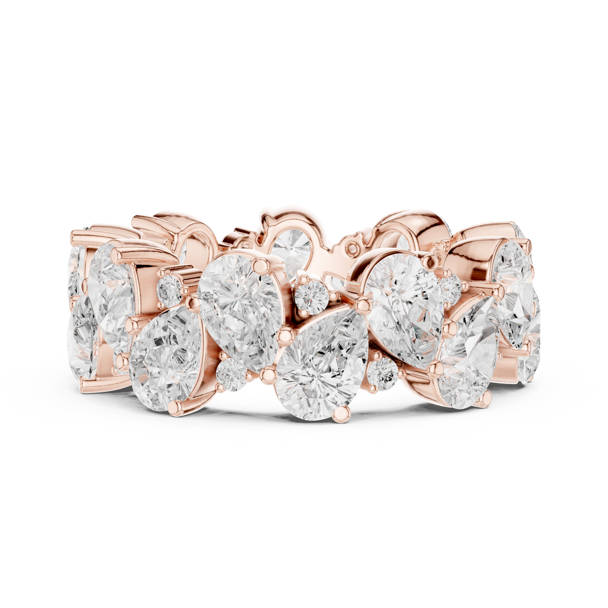 pear and round cut moissanite diamond anniversary band ring - view 2