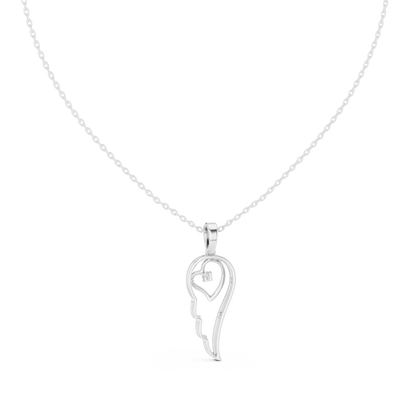 Abstract Spiritual Silhouette Charm Pendant with Round Lab Grown Diamond - View 9