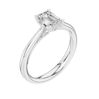 Brilliant Emerald Cut Lab Diamond Classic Solitaire Ring - View 6