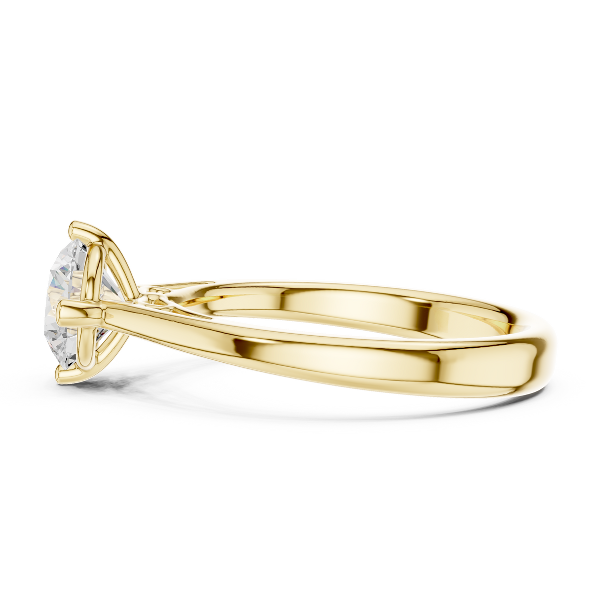 Round Lab Diamond Solitaire Engagement Ring - View 8
