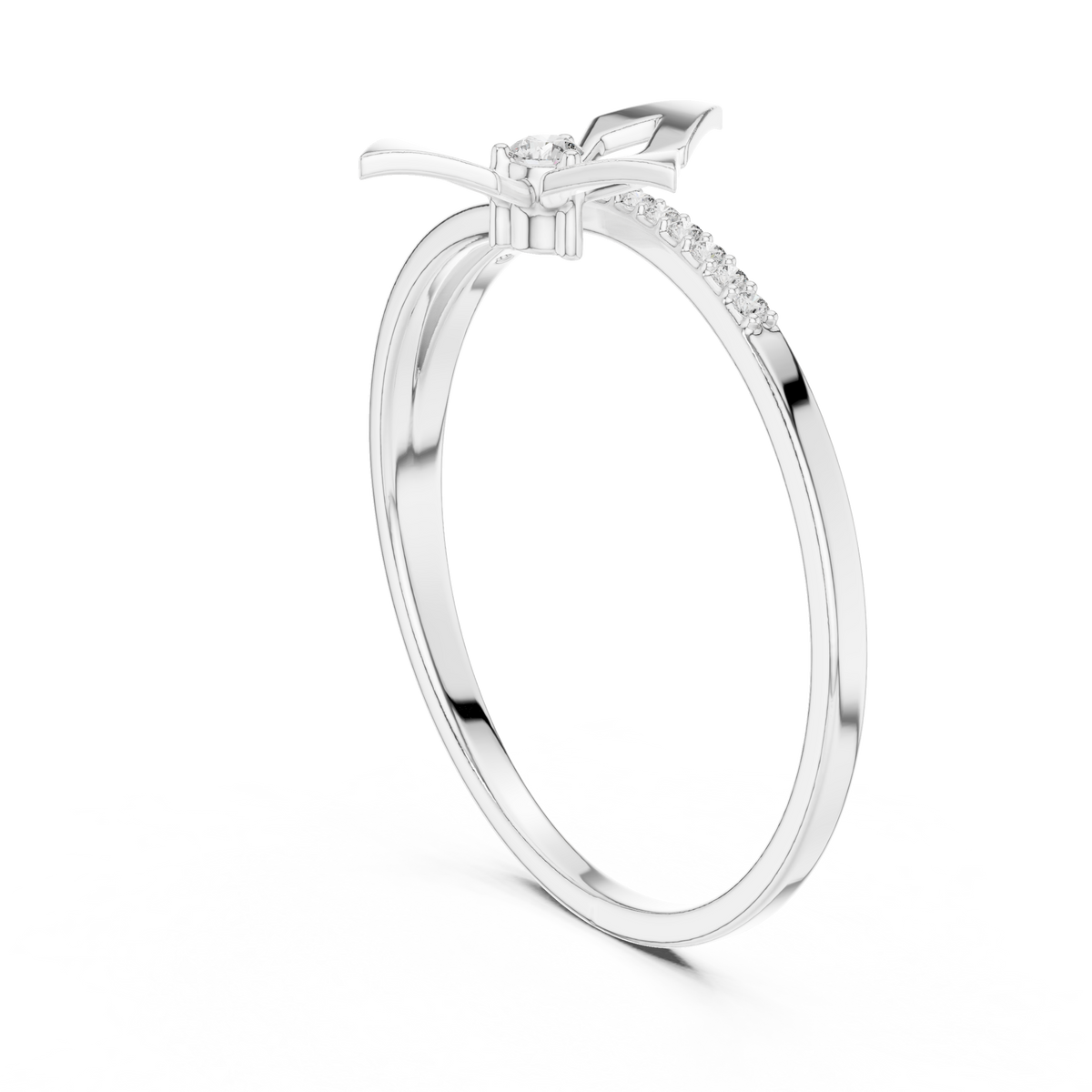Geometric Lab Diamond Split Shank Engagement Ring - View 7