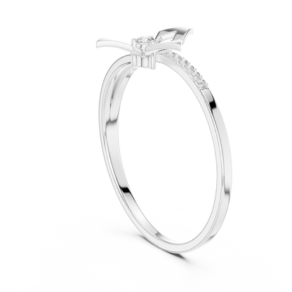 Geometric Moissanite Diamond Split Shank Engagement Ring - View 7