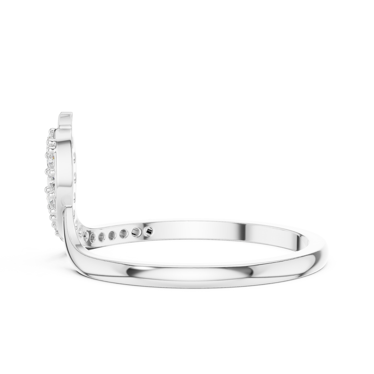 snake bypass round cut lab diamond ring - view 9