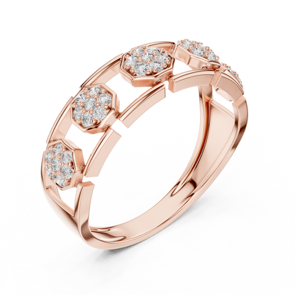 Round Cut Lab Diamond Openwork Band Ring - View 5