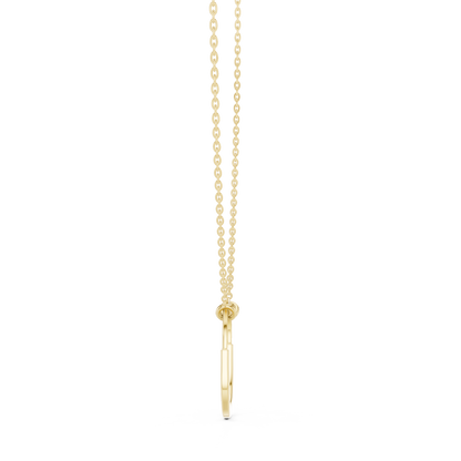 U Shape Hardware Pattern Statement Pendant with Round Moissanite Diamond - View 4