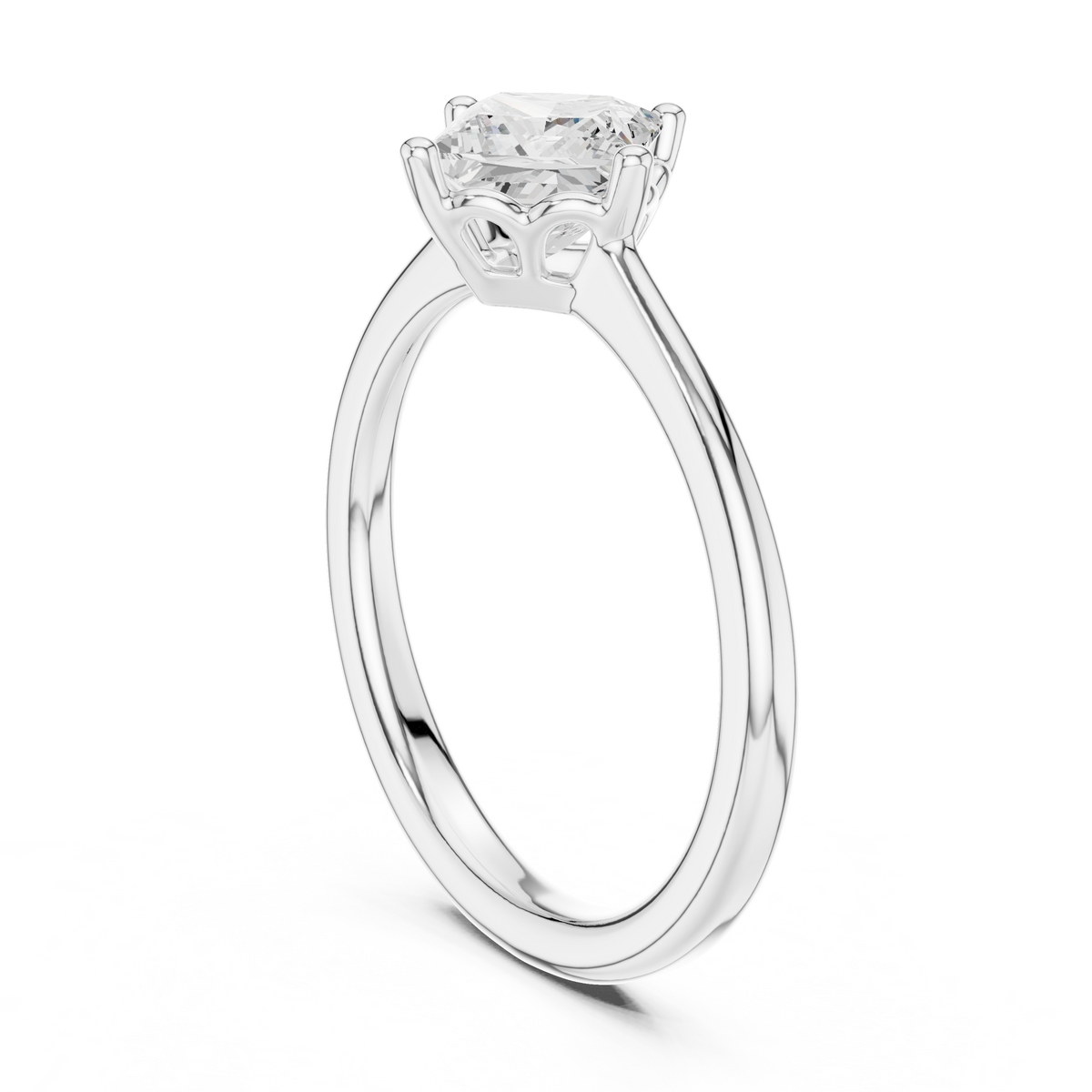 princess cut lab diamond solitaire rings - view 7