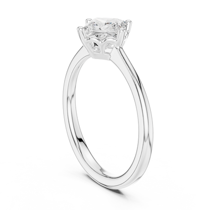 Princess Cut Lab Diamond Solitaire Rings - View 7
