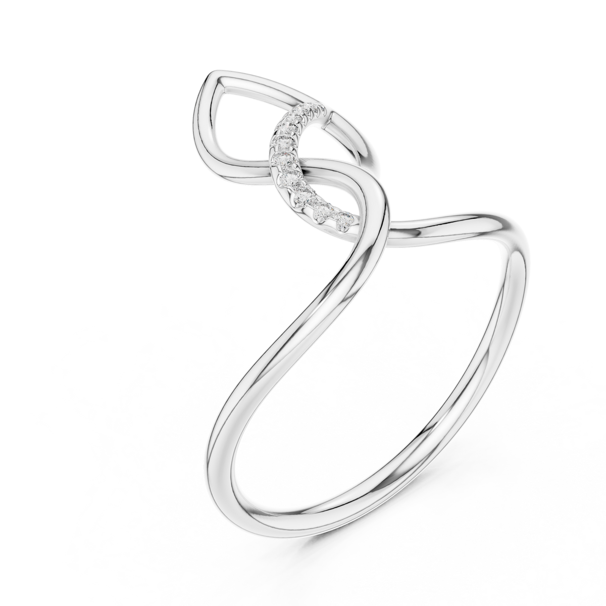 unique style twisted loop round lab diamond anniversary ring - view 4